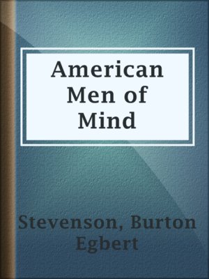 cover image of American Men of Mind